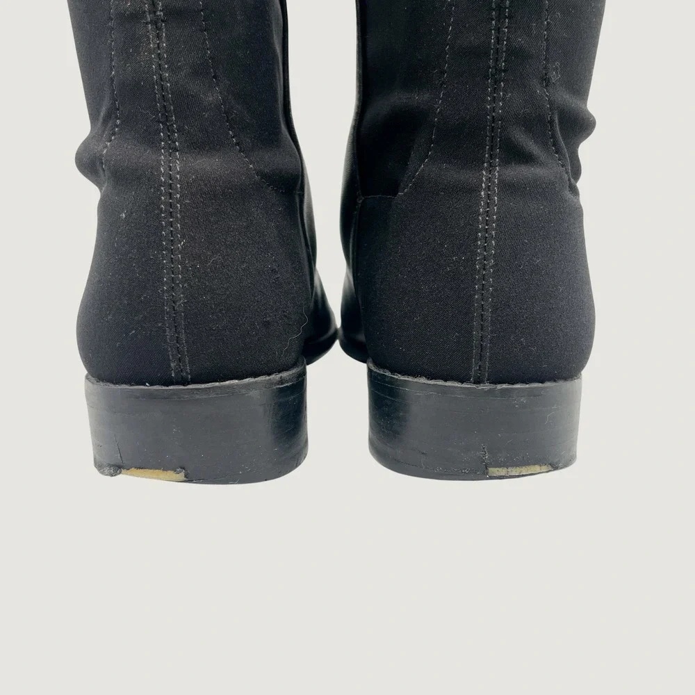 Stuart Weitzman 5050 Over The Knee Flat Boots Womens 9 M Black Leather Preppy